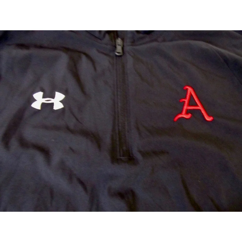 Under Armour Arkansas Razorbacks Black 1/4‎ Zip Side Pocket Golf Vest Men Sz M